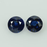 5.0 mm Natural Blue Sapphire Loose Pair Gemstone Round Cut