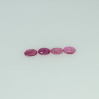 4x3 MM Lot Natural Ruby Loose Gemstone Oval Cut
