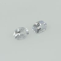 4x3 mm Lot Natural white Sapphire Loose Gemstone VS Quality Oval Cut