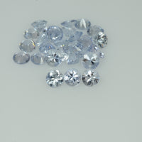 3.5-4.5 mm Natural Whitish Blue Sapphire Loose Vs Quality Gemstone Round Diamond Cut