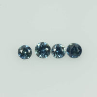 1.6-4.2mm Natural Teal Green Sapphire Loose Gemstone Round Diamond Cut Color