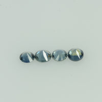 1.6-4.2mm Natural Teal Green Sapphire Loose Gemstone Round Diamond Cut Color