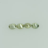 1.4- 4.0 mm Natural Yellowish Green Sapphire Loose Gemstone Round Diamond Cut Color