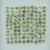1.3- 3.2 mm Natural Yellowish Green Sapphire Loose Gemstone Round Diamond Cut Color