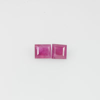 3.7 - 4.0 mm Natural Burma Ruby Loose Gemstone Square Cut