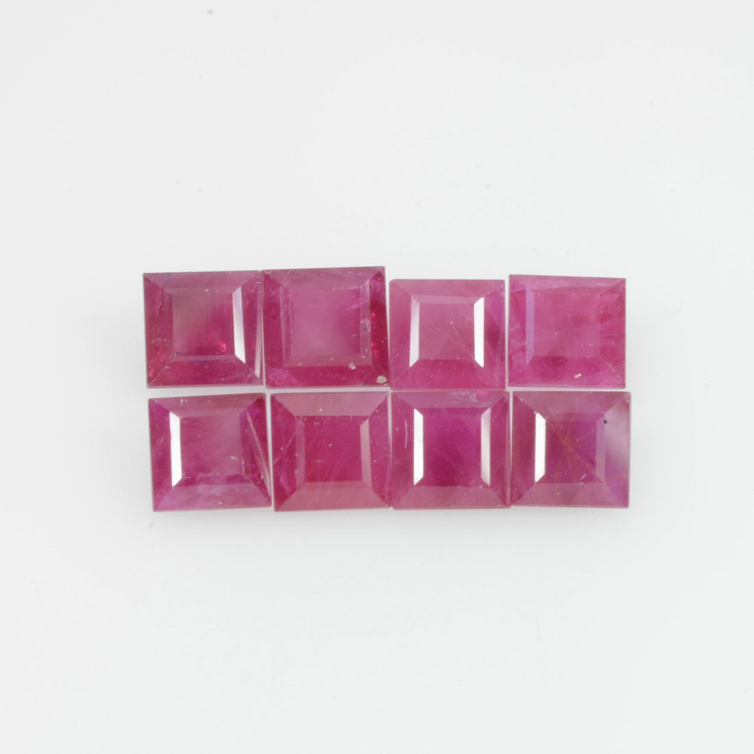 3.7 - 4.0 mm Natural Burma Ruby Loose Gemstone Square Cut