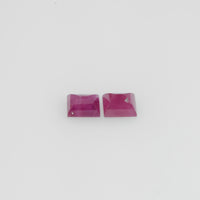 4x3 mm Natural Burma Ruby Loose Gemstone Long Square Cut