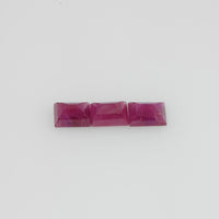 4x3 mm Natural Burma Ruby Loose Gemstone Long Square Cut