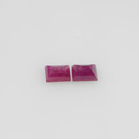 4.5x3.5 mm Natural Burma Ruby Loose Gemstone Long Square Cut