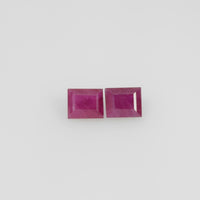 4.5x3.5 mm Natural Burma Ruby Loose Gemstone Long Square Cut