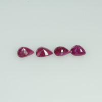 5x4MM Natural Ruby Loose Gemstone Pear Cut