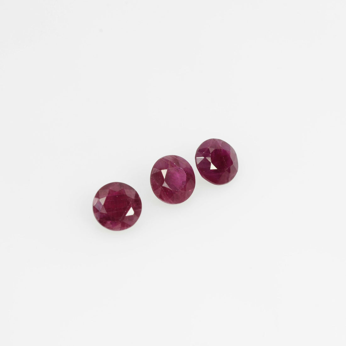 3.7-4.2 mm Natural Ruby Loose Gemstone Round Cut