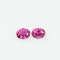 Pair Natural Burma Ruby Loose Gemstone Oval Cut