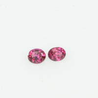 Pair Natural Burma Ruby Loose Gemstone Oval Cut