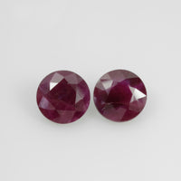 8 mm Natural Ruby Loose Gemstone Pair Round Cut