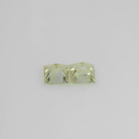 4.2-4.4 mm Natural Yellow Sapphire Loose Pair Gemstone Princess Cut