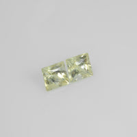 4.2-4.4 mm Natural Yellow Sapphire Loose Pair Gemstone Princess Cut
