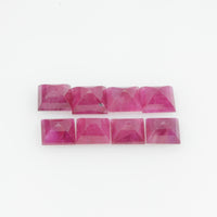 3.7 - 4.0 mm Natural Burma Ruby Loose Gemstone Square Cut