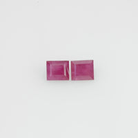 4x3 mm Natural Burma Ruby Loose Gemstone Long Square Cut