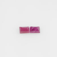 4x3 mm Natural Burma Ruby Loose Gemstone Long Square Cut