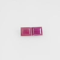 4x3 mm Natural Burma Ruby Loose Gemstone Long Square Cut