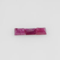4x3 mm Natural Burma Ruby Loose Gemstone Long Square Cut