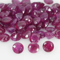 4.3-7.6mm Natural Ruby Loose Gemstone Round Cut