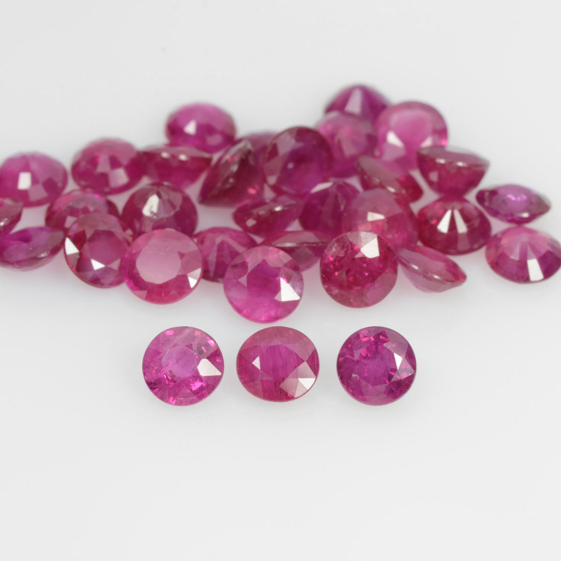 3.3-4.4 mm Natural Ruby Loose Gemstone Round Cut