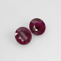 8 mm Natural Ruby Loose Gemstone Pair Round Cut