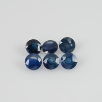 3.9-4.5 mm Lot Natural Blue Sapphire Loose Gemstone Round Cut