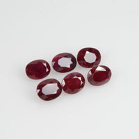 LOTS:5x4 MM Natural Ruby Loose Gemstone Oval Cut