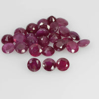 3.1-3.9 mm Natural Ruby Loose Gemstone Round Cut