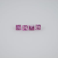 2.0-3.6 mm Natural Callibrated Pink Sapphire Loose Gemstone Square Cut