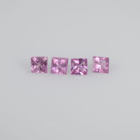 1.9-3.6 mm Natural Callibrated Pink Sapphire Loose Gemstone Princess Square Cut