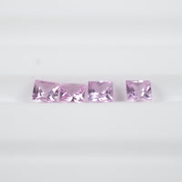 1.6-4.0 mm Natural Callibrated Pink Sapphire Loose Gemstone Princess Square Cut