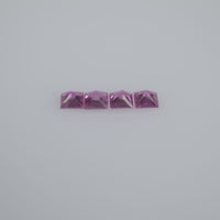 1.8-4.4 mm Natural Callibrated Pink Sapphire Loose Gemstone Princess Square Cut