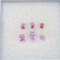 LOTS:Natural Pink Sapphire Loose Gemstone Baguette Princess Cut