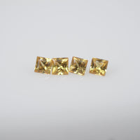 1.7-2.3 mm Natural Calibrated Yellow Sapphire Loose Gemstone Princess Cut