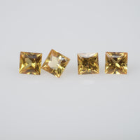 2.2-2.8 mm Natural Calibrated Yellow Sapphire Loose Gemstone Princess Cut