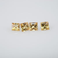 2.2-2.9 mm Natural Calibrated Yellow Sapphire Loose Gemstone Princess Cut