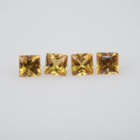 2.2-2.8 mm Natural Calibrated Yellow Sapphire Loose Gemstone Princess Cut