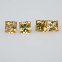 2.8-3.2 mm Natural Calibrated Yellow Sapphire Loose Gemstone Princess Cut