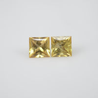 3.3-4.0 mm Natural Calibrated Yellow Sapphire Loose Gemstone Princess Cut