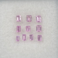 LOTS: Natural Pink Sapphire Loose Gemstone Baguette Step Cut