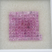 LOTS: 1.3-1.9 mm Natural Pink Sapphire Loose Gemstone Square Princess Cut