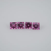 2.1-3.6 mm Natural Callibrated Pink Sapphire Loose Gemstone Square Cut