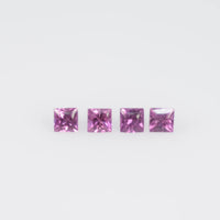 1.2-1.9 mm Natural Callibrated Pink Sapphire Loose Gemstone Princess Square Cut