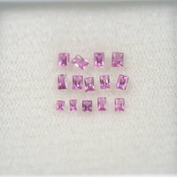 LOTS: Natural Pink Sapphire Loose Gemstone Baguette Princess Cut