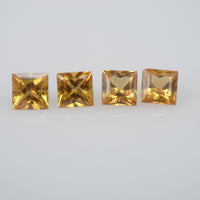 2.7-3.3 mm Natural Calibrated Yellow Sapphire Loose Gemstone Princess Cut