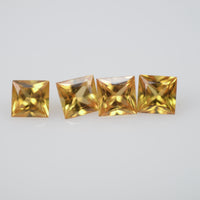 2.8-3.3 mm Natural Calibrated Yellow Sapphire Loose Gemstone Princess Cut